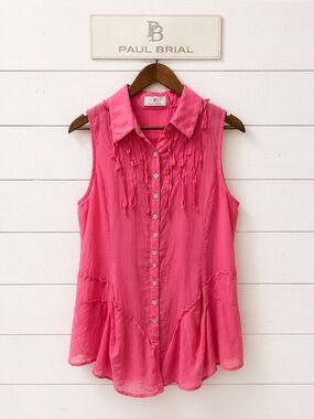 Paul Brial sleeveless ruffled blouse – Size 4 12US
